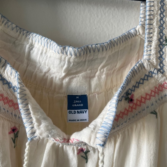 100% Cotton Floral Embroidered Spring Maxi Dress Size Medium - Picture 6 of 10